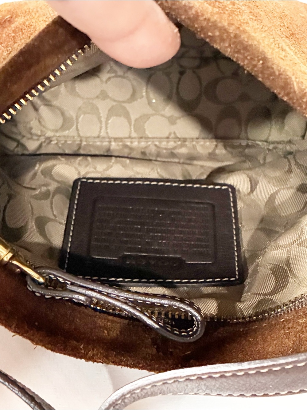 Coach Vintage Brown Suede Leather Mini Bag Gold Hardware - Picture 2 of 4